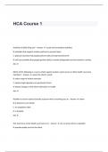 HCA Course 1 Exam Questions and Answers