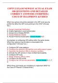 CIPTV2 EXAM NEWEST ACTUAL EXAM 100 QUESTIONS AND DETAILED CORRECT ANSWERS (VERIFIED) | CISCO IP TELEPHONY &VIDEO