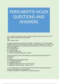 PERICARDITIS NCLEX QUESTIONS AND ANSWERS