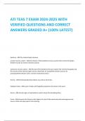 ATI TEAS 7 EXAM 2024-2025 WITH  VERIFIED QUESTIONS AND CORRECT  ANSWERS GRADED A+ (100% LATEST)