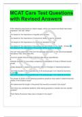 MCAT Cars Test Questions with Revised Answers