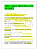 MCAT Exam Questions and Answers