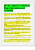 MCAT Organic Chemistry Exam Questions and Answers