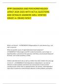 EPPP DIAGNOSIS AND PSYCHOPATHOLOGY  LATAST 2024-2025 WITH ACTUL QUESTIONS  AND DETAILED ANSWERS WELL VERIFIED  GRADE A+ BRAND NEW!!