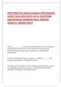 EPPP PRACTICE EXAM (CLINICAL PSYCHOLOGY)  LATAST 2024-2025 WITH ACTUL QUESTIONS  AND DETAILED ANSWERS WELL VERIFIED  GRADE A+ BRAND NEW!!