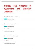 Biology 103 Chapter 3 Questions and Correct  Answers