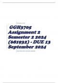 GGH3705 Assignment 2 Semester 2 2024 (681932) - DUE 13 September 2024