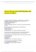 Tractor Driving Actual 2024 Questions and Answers Graded A