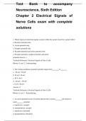 Chapter 2 Electrical Signals of Nerve Cells exam with complete solutions.