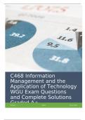 C468 Information Management and the Application of Technology WGU Exam Questions and Complete Solutions Graded A+.docx