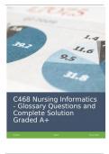 C468 Nursing Informatics - Glossary Questions and Complete Solution Graded A+.