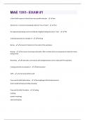 MAE 1351- EXAM #1 Questions And Answers With Verified Solutions Graded A+