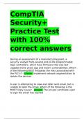 CompTIA Security+ Practice Test with 100% correct answers