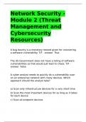 Network Security - Module 2 (Threat Management and Cybersecurity Resources)