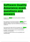 Software Quality Assurance exam questions and answers