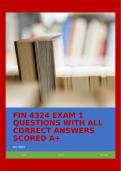 FIN 4324 EXAM 1 QUESTIONS WITH ALL CORRECT ANSWERS SCORED A+