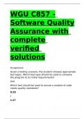 WGU C857 - Software Quality Assurance with complete verified solutions