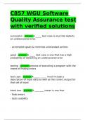 C857 WGU Software Quality Assurance test with verified solutions