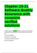 Chapter 19-21 Software Quality Assurance with complete verified solutions.