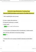 Assisted Living Medication Training Exam Newest GUIDE Questions and Answers (Verified Answers)