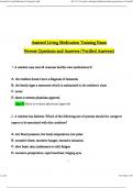 Assisted Living Medication Training Exam Newest Questions and Answers (Verified Answers)