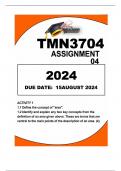 TMN3704 ASSIGNMENT 04 UNIQUE NUMBER: 200235 DUE DATE: 15 AUGUST 2024  ACTIVITY 1 1.1	Define the concept of "area". The concept of "area" refers to the measure of the extent of a two-......