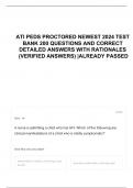 ATI PEDS PROCTORED NEWEST 2024 TEST BANK 200 QUESTIONS AND CORRECT DETAILED ANSWERS WITH RATIONALES (VERIFIED ANSWERS) |ALREADY PASSED