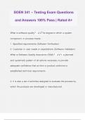 SOEN 341 – Testing Exam Questions and Answers 100% Pass | Rated A+