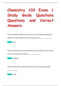 CHEM 103   EXAM Questions and Correct Answers