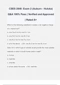 CSES 2040: Exam 2 (Auburn - Huluka) Q&A 100% Pass | Verified and Approved | Rated A+