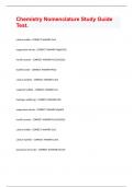 Chemistry Nomenclature Study Guide Test.