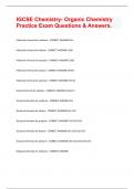 IGCSE Chemistry- Organic Chemistry Practice Exam Questions & Answers.