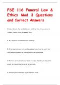 FSE 116 Funeral Law &  Ethics Mod 3 Questions  and Correct Answers