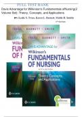 FULL TEST BANK Davis Advantage for Wilkinson's Fundamentals of Nursing(2 Volume Set): Theory, Concepts, and Applications BY: (Leslie S. Treas, Karen L. Barnett, Mable H. Smith) 5TH EDITION