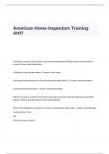 American Home Inspectors Training AHIT Exam Questions and Answers