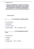 HEALTH ASSESSMENT CUMULATIVE FINAL (JARVIS/EVOLVE) TEST BANK 2024 UPDATE WITH MULTIPLE CORRECTLY ANSWERED QUESTIONS IN ALL 32 CHAPTERS GRADED A+