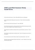 OHIO Lead Risk Assessor Exam Study Guide Questions and Answers-Terms