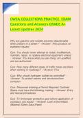 CWEA COLLECTIONS PRACTICE EXAM Questions and Answers GRADE A+ Latest Updates 2024.