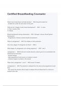 Test Bank for Certified Breastfeeding Counselor Exam With Actual Correct Questions and Answers (A+ GRADED 100% VERIFIED)