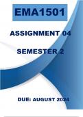 EMA1501 ASSIGNMENT 4 | SEMESTER 2 | DUE: AUGUST 2024