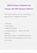 NURS 435 Exam 2 Questions and Answers with 100% Solutions | Rated A+