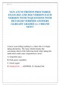 NGN ATI NUTRITION PROCTORED  EXAM 2023 AND 2024 VERSION EACH  VERSION WITH 70 QUESTIONS WITH  DETAILED VERIFIED ANSWERS  /ALREADY GRADED A+ // BRAND  NEW!!