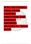 XCEL SOLUTIONS - FINAL EXAM VERIFIED  QUESTIONS AND  CORRECT  ANSWERS  GRADED A+ (2024- 2025)