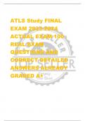 ATLS Study FINAL  EXAM 2023-2024  ACTUAL EXAM 100  REAL EXAM  QUESTIONS AND  CORRECT DETAILED  ANSWERS ALREADY  GRADED A+