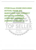 CTCM Exam EXAM 2023-2024  ACTUAL EXAM 240  QUESTIONS AND CORRECT  DETAILED ANSWERS  (VERIFIED ANSWERS)  |ALREADY GRADED A+