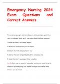 Emergency Nursing 2024  Exam Questions and  Correct Answers