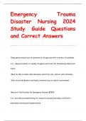 Emergency Trauma Disaster Nursing 2024  Study Guide Questions  and Correct Answers