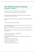 UCF ABSN Essentials of Nursing Practice - Exam 1  Questions and Answers 100% Verified