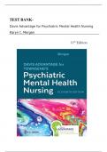 Test Bank- Davis Advantage for Townsend's Psychiatric Mental Health Nursing, 11th Edition by Karyn I. Morgan||Instant Download