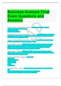 Business Analysis Final Exam Questions and Answers